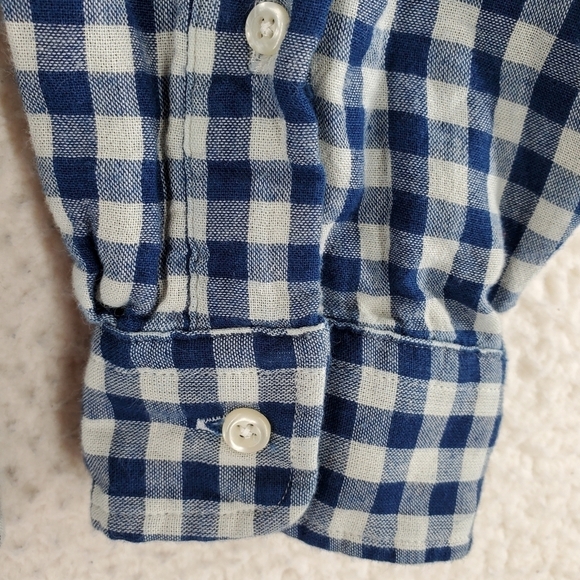Ralph Lauren Shirt Mens M Blue Gray Gingham Check Button Down Classic Fit Cotton - Picture 9 of 15